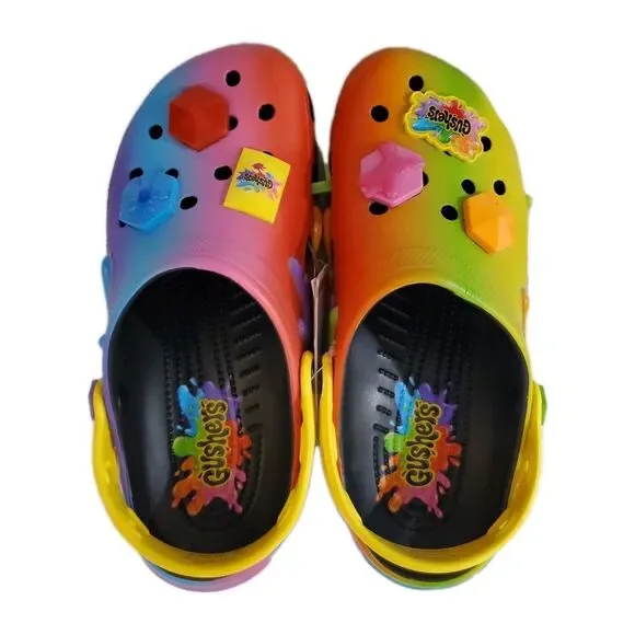 Crocs Gushers Classic Clog 211487 with Jibbitz Unisex Men's 9 Womans 11 NWT